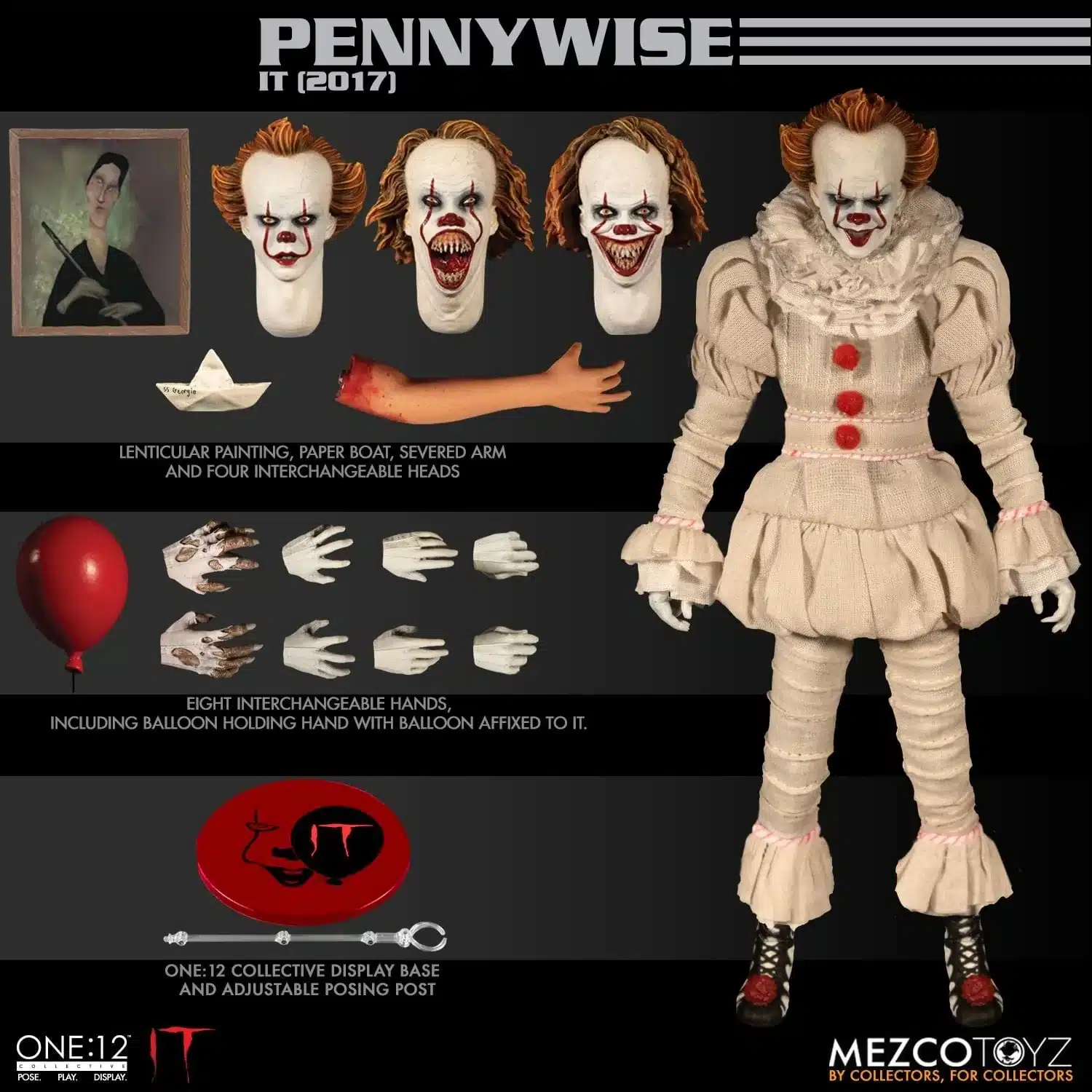 Figura de colección Pennywise de Mezco Toyz, One:12 Collective